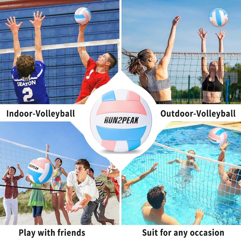 RUN2PEAK Soft Touch Volleyball Ball Gifts for Teen Girls Kids Youth Team Beginners Durable Volleyballs for Outdoor Indoor Beach Pool Water Play Official Size 5 Training Practice Volley Ball - Image 4